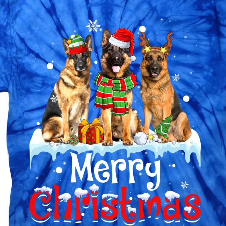 Merry Christmas Ger Shepherd Dog Squad Santa Dog Xmas Meaningful Gift Tie-Dye T-Shirt