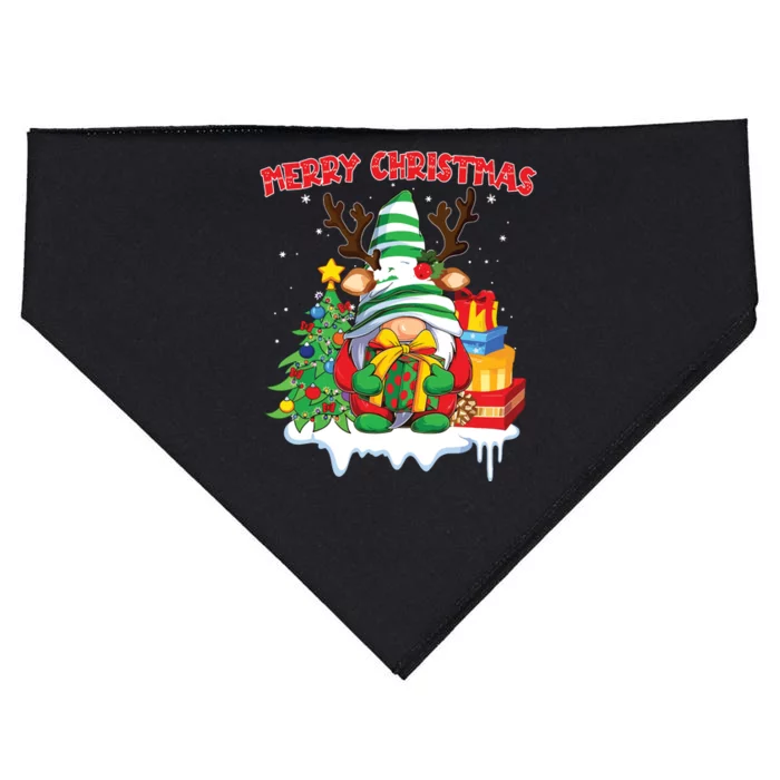 Merry Christmas Gnome Family Christmas USA-Made Doggie Bandana