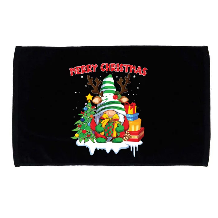 Merry Christmas Gnome Family Christmas Microfiber Hand Towel