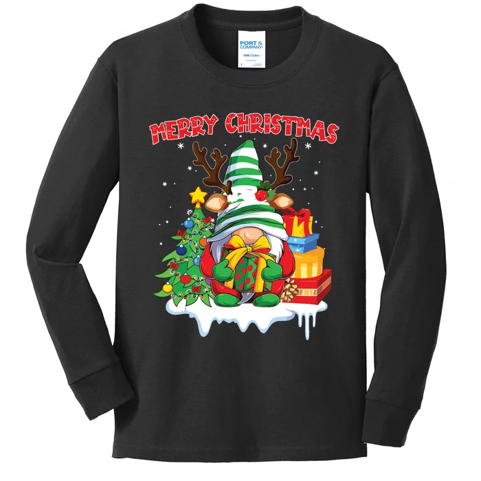 Merry Christmas Gnome Family Christmas Kids Long Sleeve Shirt