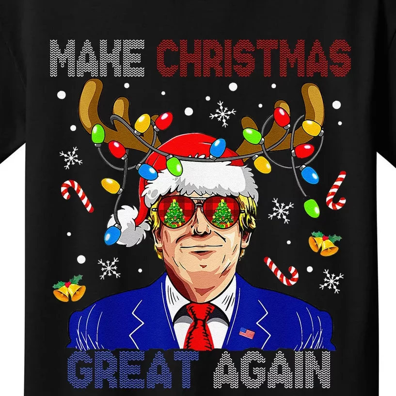 Make Christmas Great Again Funny Trump Ugly Christmas Kids T-Shirt