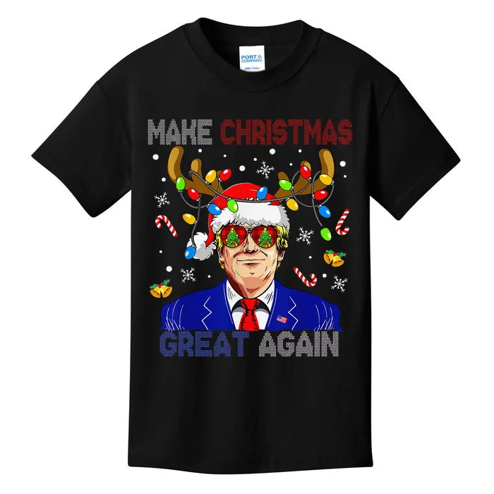 Make Christmas Great Again Funny Trump Ugly Christmas Kids T-Shirt