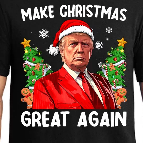 Make Christmas Great Again Funny Santa Trump 2024 Pajama Set