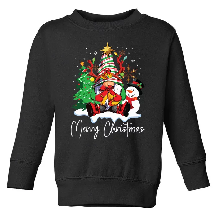 Merry Christmas Gnome Plaid Family Christmas Toddler Sweatshirt