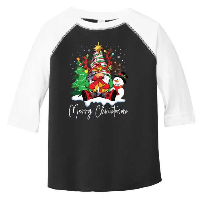 Merry Christmas Gnome Plaid Family Christmas Toddler Fine Jersey T-Shirt