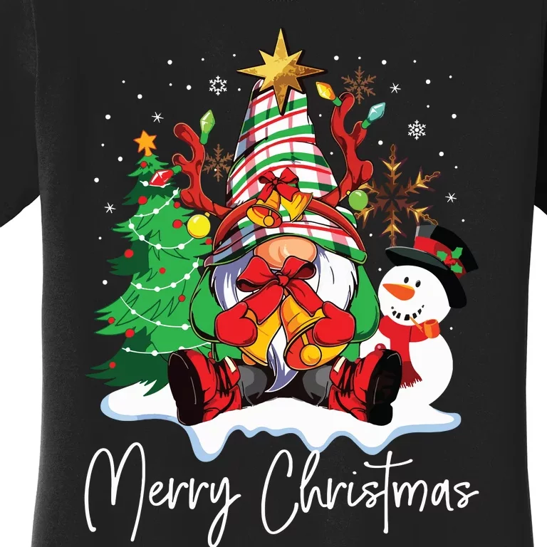 Merry Christmas Gnome Plaid Family Christmas Women's T-Shirt