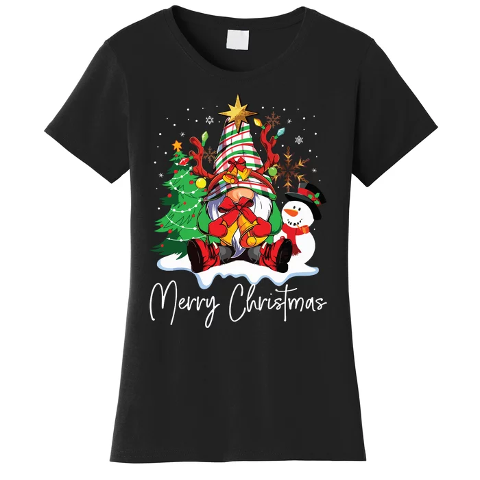 Merry Christmas Gnome Plaid Family Christmas Women's T-Shirt