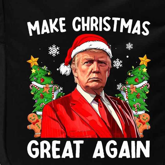 Make Christmas Great Again Funny Santa Trump 2024 Xmas Impact Tech Backpack