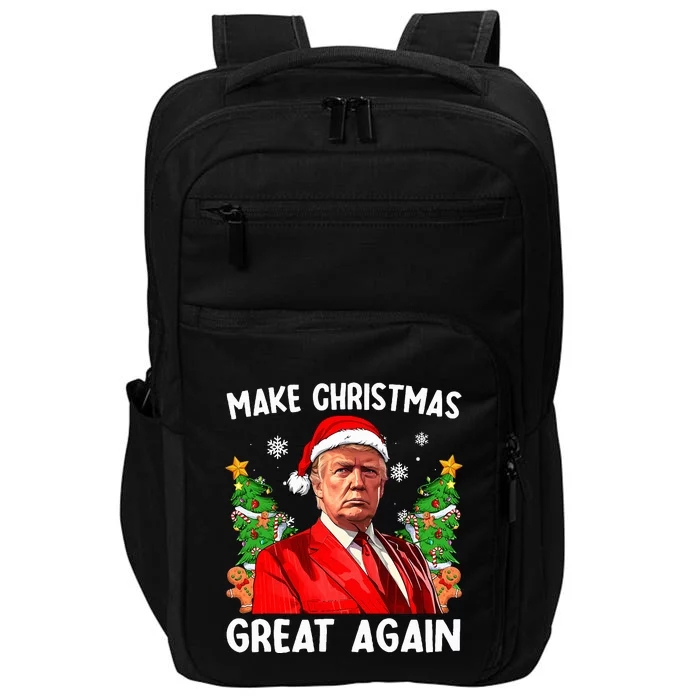 Make Christmas Great Again Funny Santa Trump 2024 Xmas Impact Tech Backpack