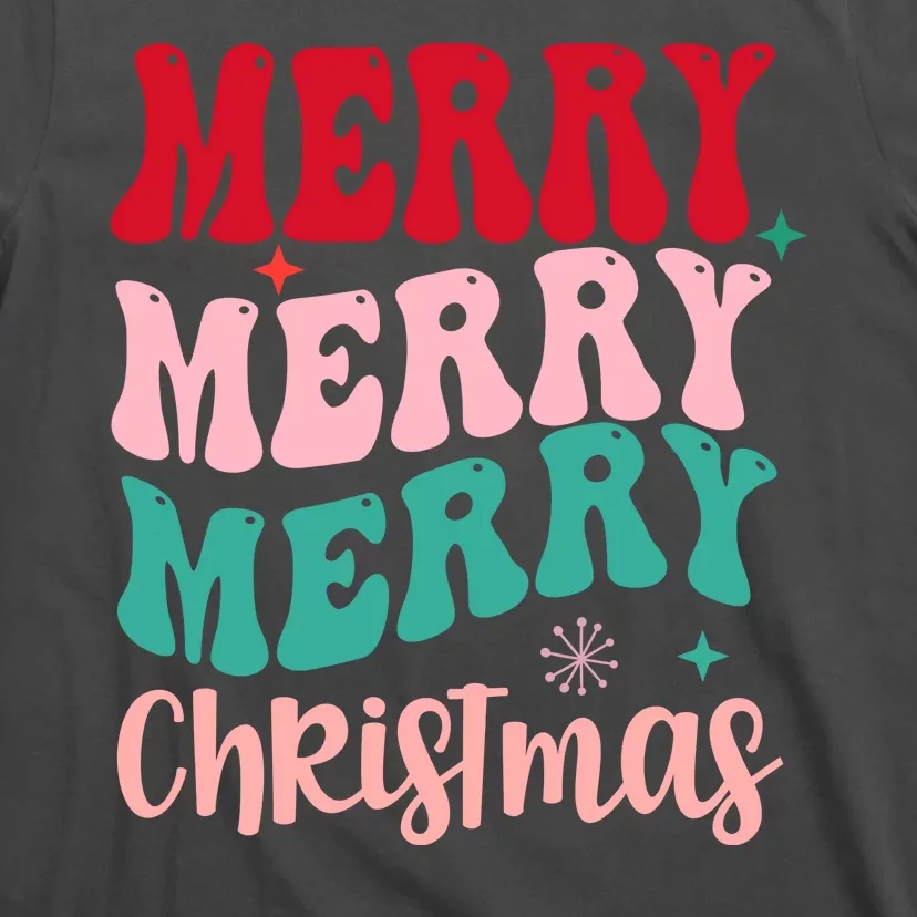 Merry Christmas Groovy Holiday Festive T-Shirt