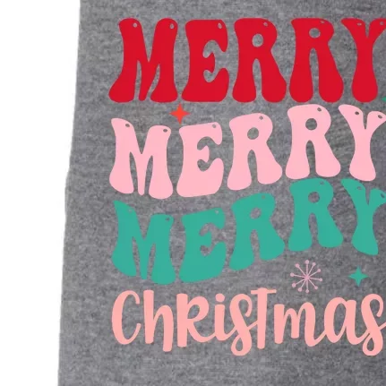 Merry Christmas Groovy Holiday Festive Doggie 3-End Fleece Hoodie