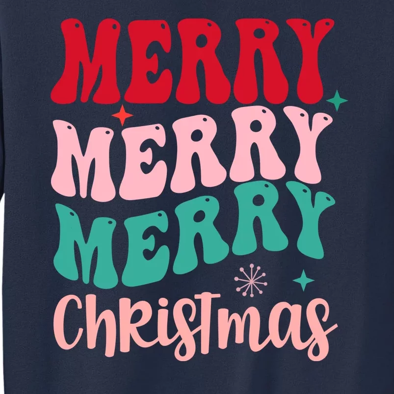 Merry Christmas Groovy Holiday Festive Sweatshirt