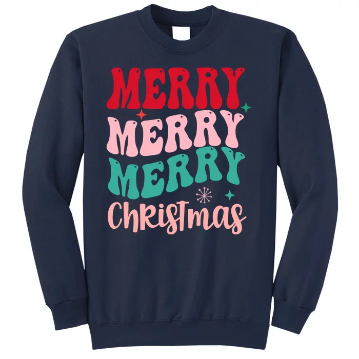 Merry Christmas Groovy Holiday Festive Sweatshirt