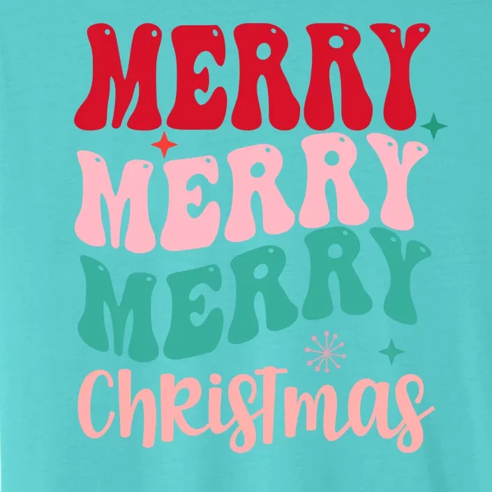 Merry Christmas Groovy Holiday Festive ChromaSoft Performance T-Shirt