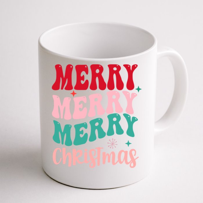 Merry Christmas Groovy Holiday Festive Front & Back Coffee Mug