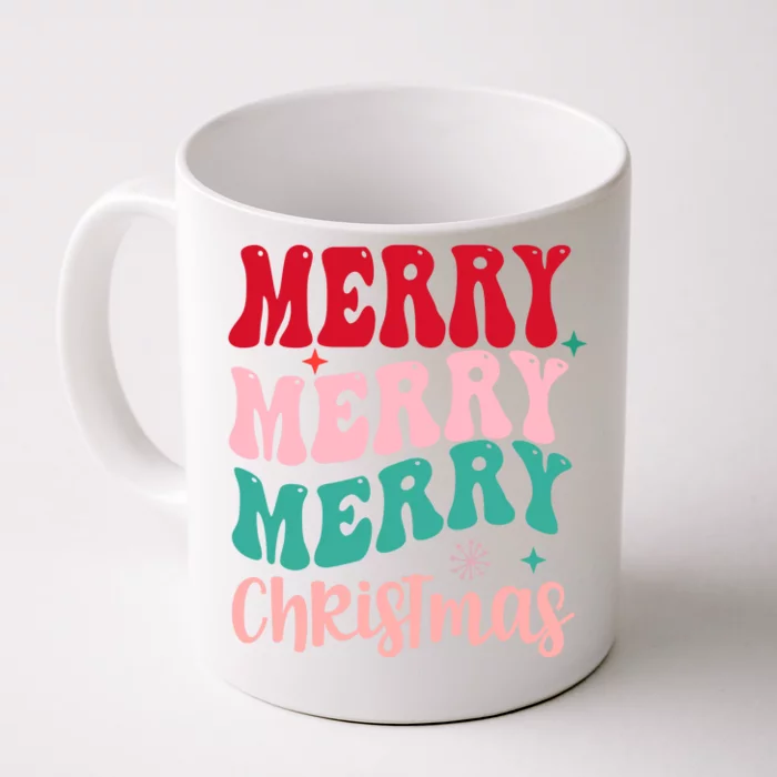 Merry Christmas Groovy Holiday Festive Front & Back Coffee Mug