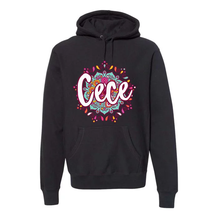 Mandala Cece  Grandma Christmas Birthday Mothers Day Premium Hoodie