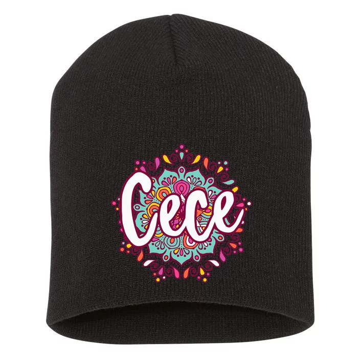 Mandala Cece  Grandma Christmas Birthday Mothers Day Short Acrylic Beanie