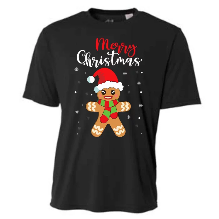 Merry Christmas Gingerbread Man Cooling Performance Crew T-Shirt