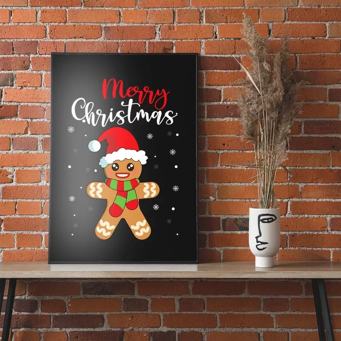 Merry Christmas Gingerbread Man Poster