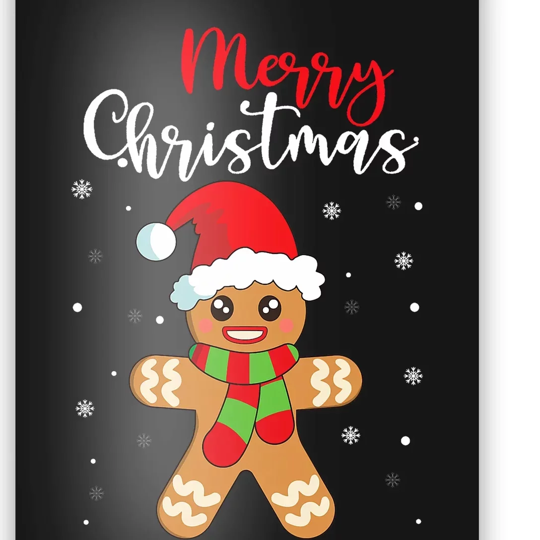 Merry Christmas Gingerbread Man Poster