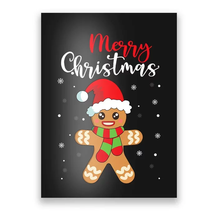 Merry Christmas Gingerbread Man Poster