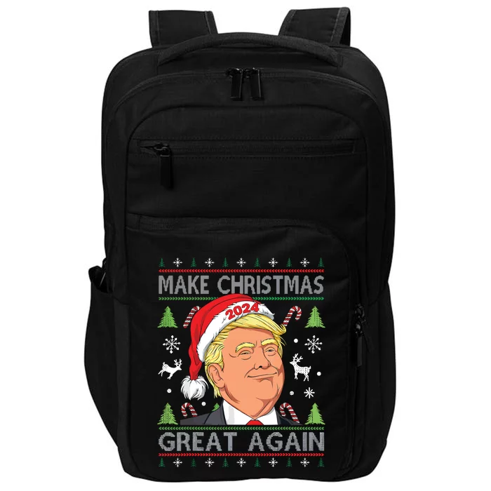 Make Christmas Great Again Ugly Funny Trump 2024 Impact Tech Backpack