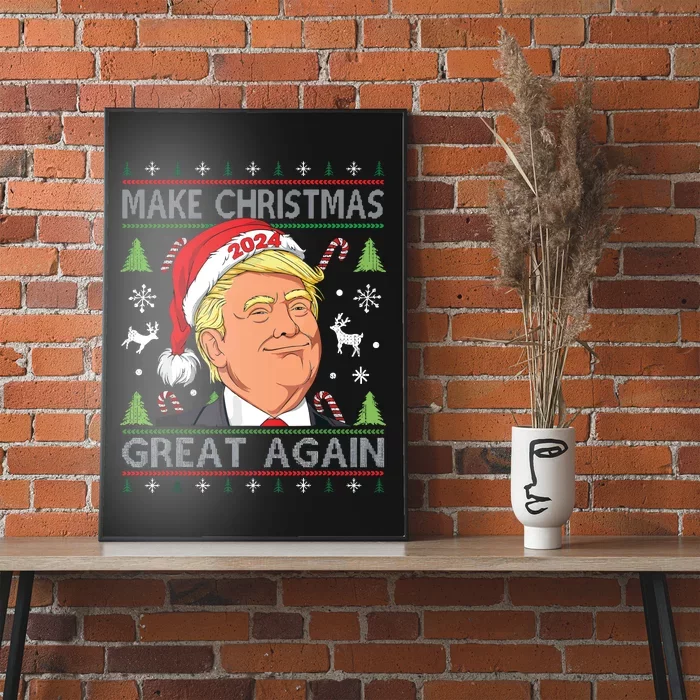 Make Christmas Great Again Ugly Funny Trump 2024 Poster