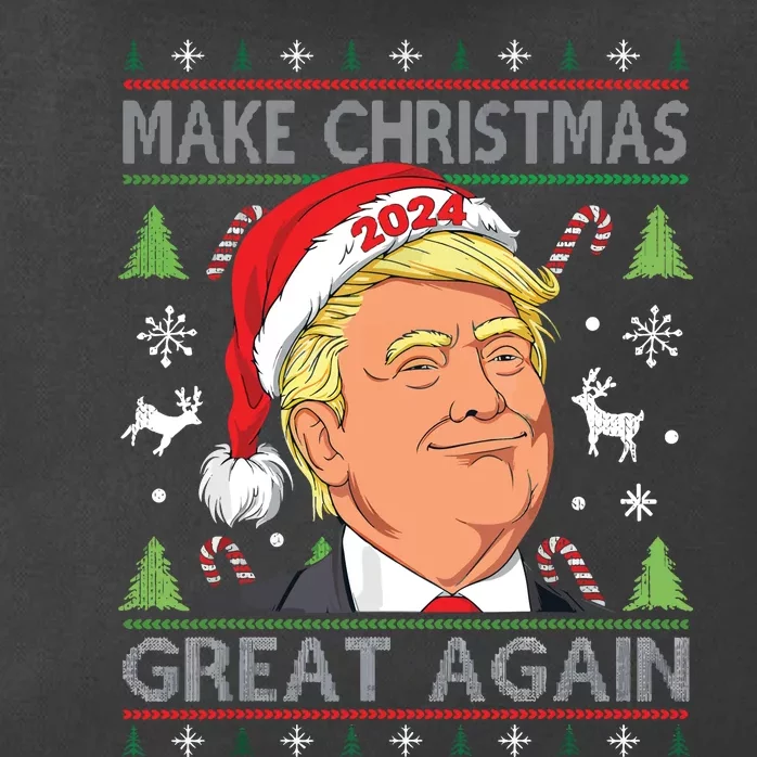 Make Christmas Great Again Ugly Funny Trump 2024 Zip Tote Bag