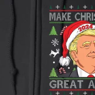 Make Christmas Great Again Ugly Funny Trump 2024 Full Zip Hoodie