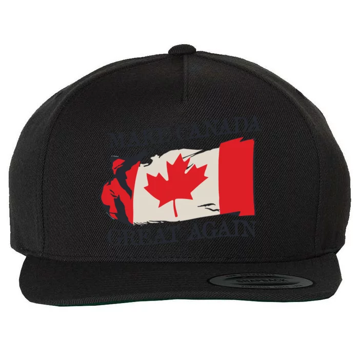 Make Canada Great Again Design Funny Canadian Flag Mcga Meaningful Gift Wool Snapback Cap