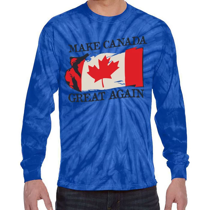 Make Canada Great Again Design Funny Canadian Flag Mcga Meaningful Gift Tie-Dye Long Sleeve Shirt