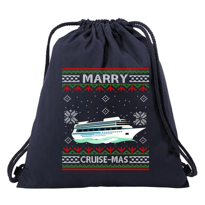 Merry Cruisecool Giftmas Funny Christmas Cruise Ship Vacation Funny Gift Cute Gi Drawstring Bag