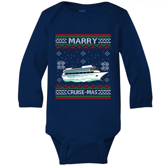 Merry Cruisecool Giftmas Funny Christmas Cruise Ship Vacation Funny Gift Cute Gi Baby Long Sleeve Bodysuit