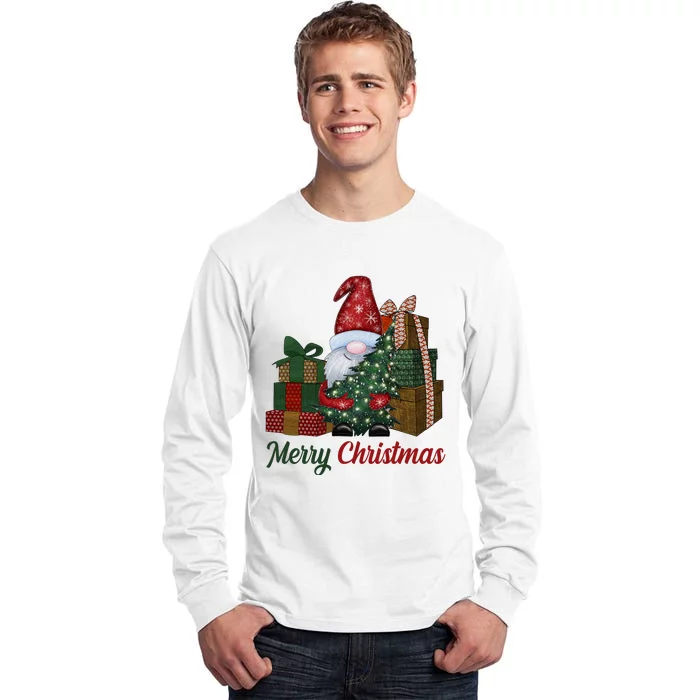 Merry Christmas Gnome Festive Holiday Gift Tall Long Sleeve T-Shirt