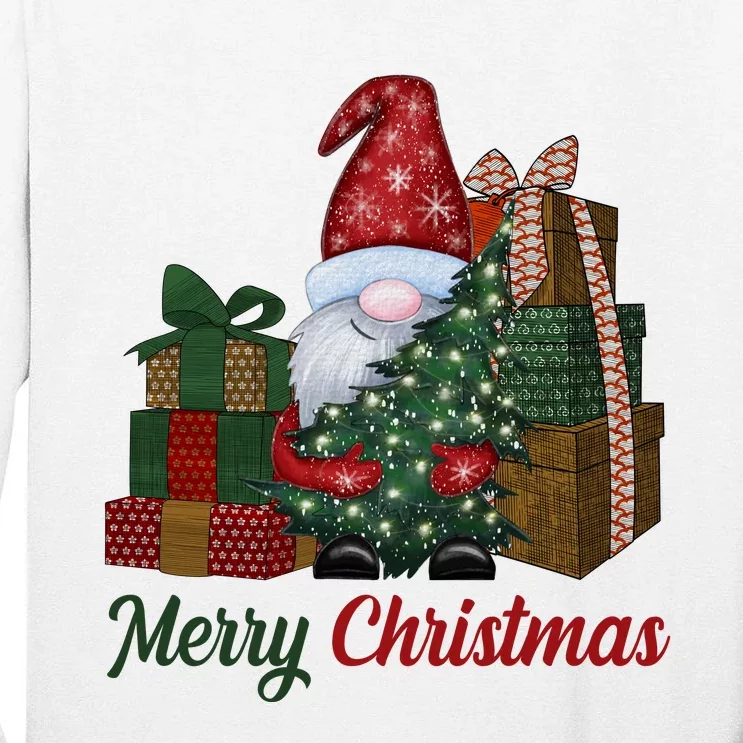 Merry Christmas Gnome Festive Holiday Gift Tall Long Sleeve T-Shirt