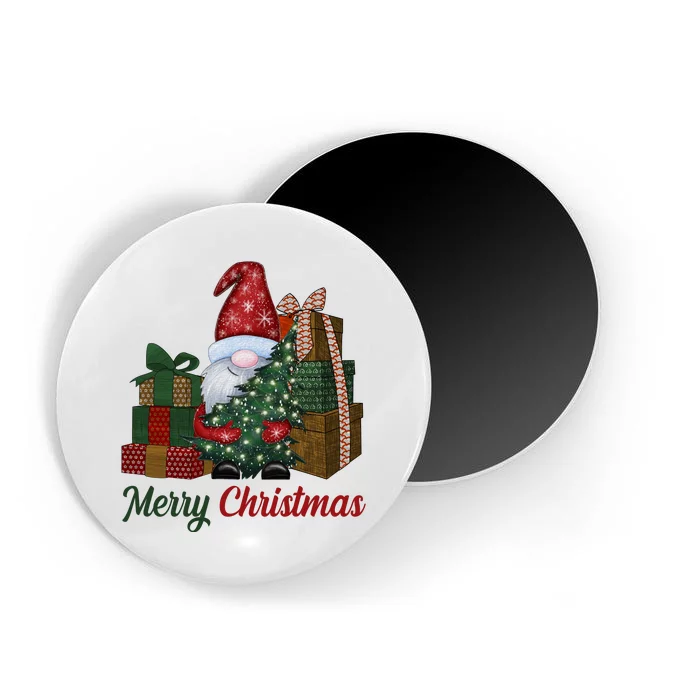 Merry Christmas Gnome Festive Holiday Gift Magnet