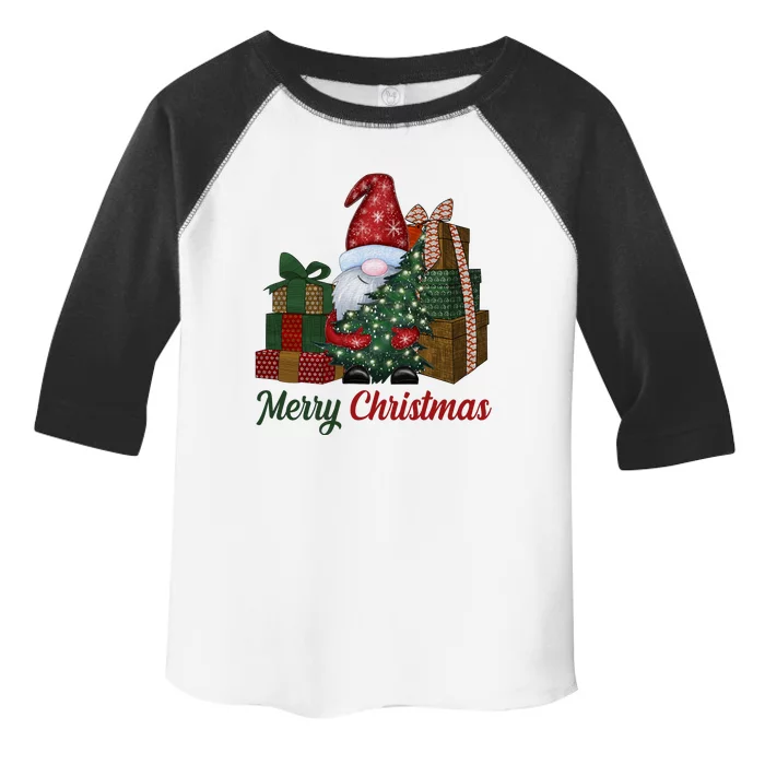 Merry Christmas Gnome Festive Holiday Gift Toddler Fine Jersey T-Shirt