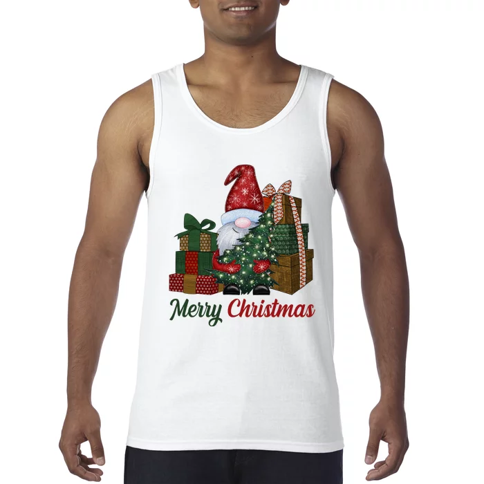 Merry Christmas Gnome Festive Holiday Gift Tank Top