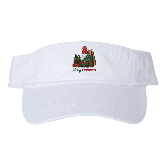 Merry Christmas Gnome Festive Holiday Gift Valucap Bio-Washed Visor