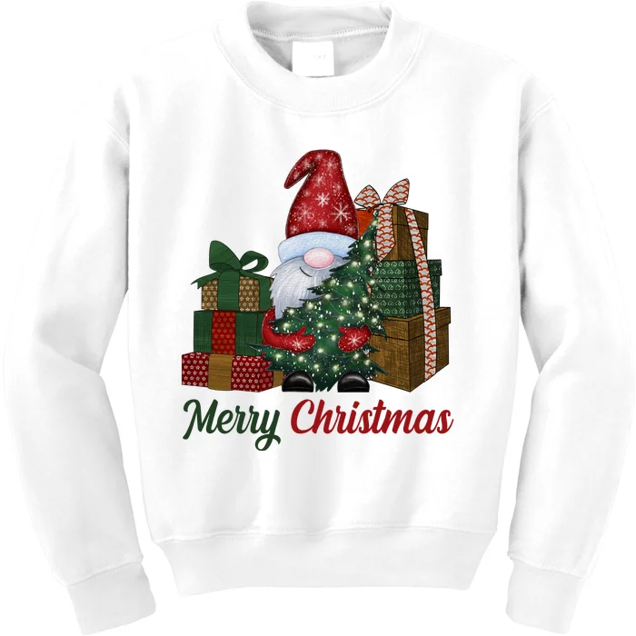 Merry Christmas Gnome Festive Holiday Gift Kids Sweatshirt