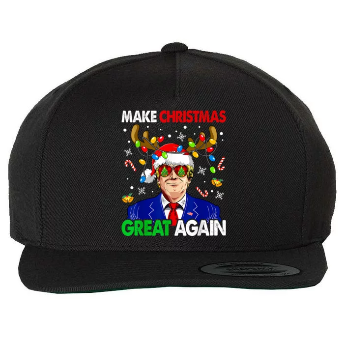 Make Christmas Great Again Funny Trump Ugly Christmas Wool Snapback Cap