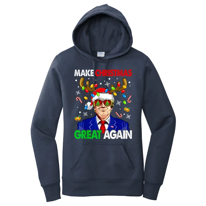 Make Christmas Great Again Funny Trump Ugly Christmas Women's Pullover Hoodie