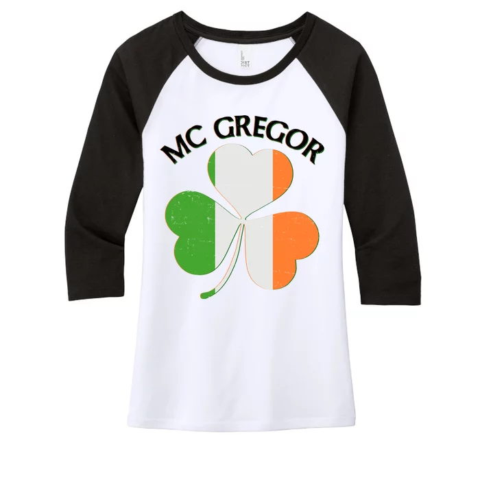 McGregor Irish Flag Clover Women's Tri-Blend 3/4-Sleeve Raglan Shirt