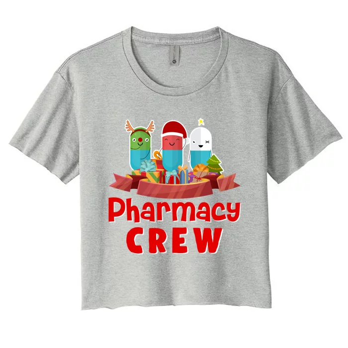 Merry Christmas Happy Holiday Pharmacy Crew Cute Gift Women's Crop Top Tee