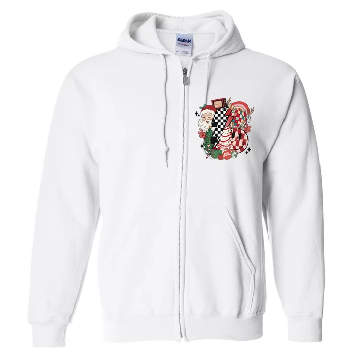 Merry Christmas Ho Ho Ho Santa Claus Xmas Vibes Full Zip Hoodie