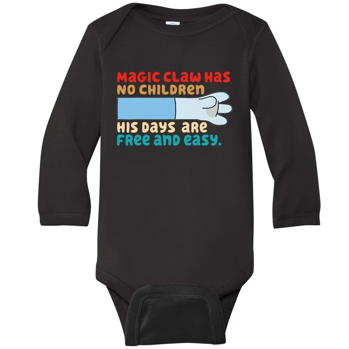 Magic Claw Has No Children His Days Are Free And Wasy Baby Long Sleeve Bodysuit