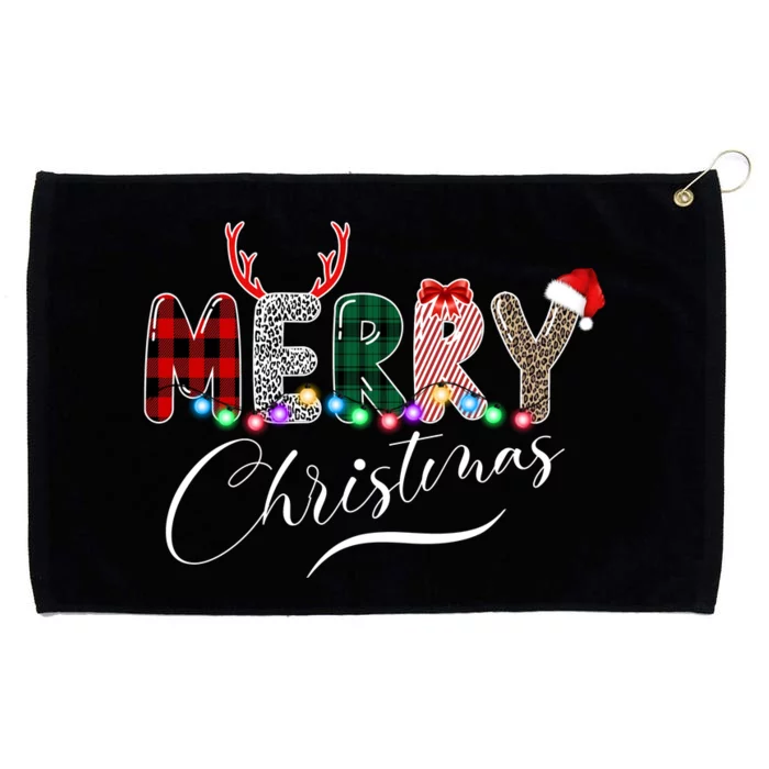 Merry Christmas Holiday Cute Patterns Grommeted Golf Towel