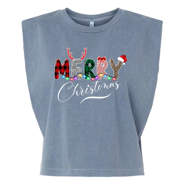 Merry Christmas Holiday Cute Patterns Garment-Dyed Women's Muscle Tee