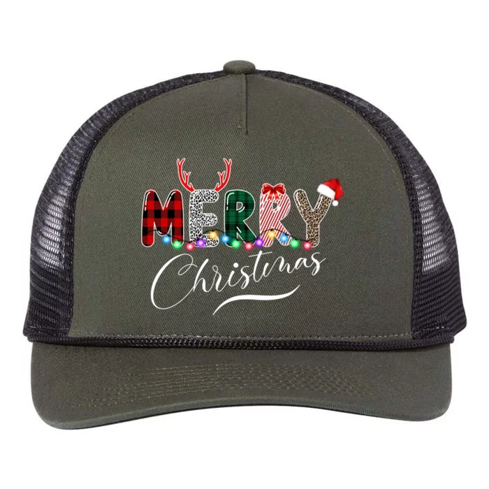 Merry Christmas Holiday Cute Patterns Retro Rope Trucker Hat Cap